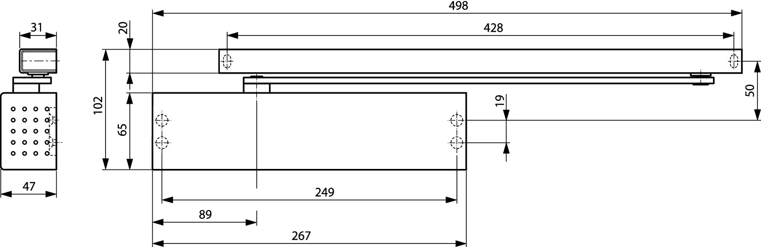 DORMA Türschliesser TS 91 B o.Gleitschiene EN 3 silber