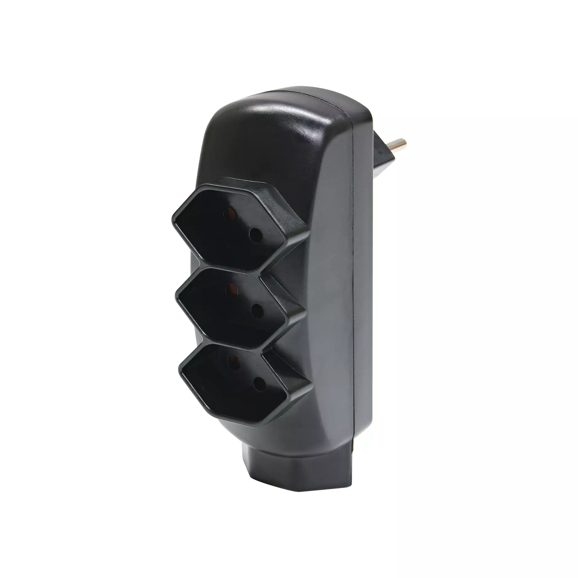 Abzweigstecker ohne Schalter schwarz