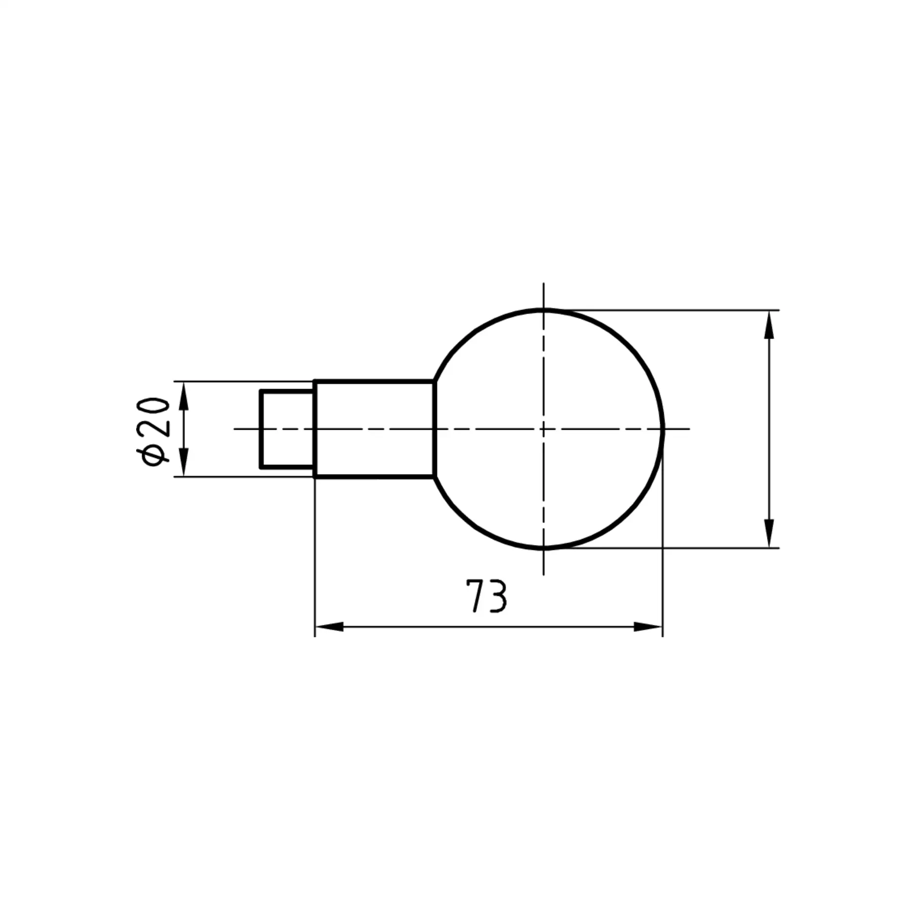 Glutz Türknopf 5825 Edelstahl geb. matt M10 Ø 50