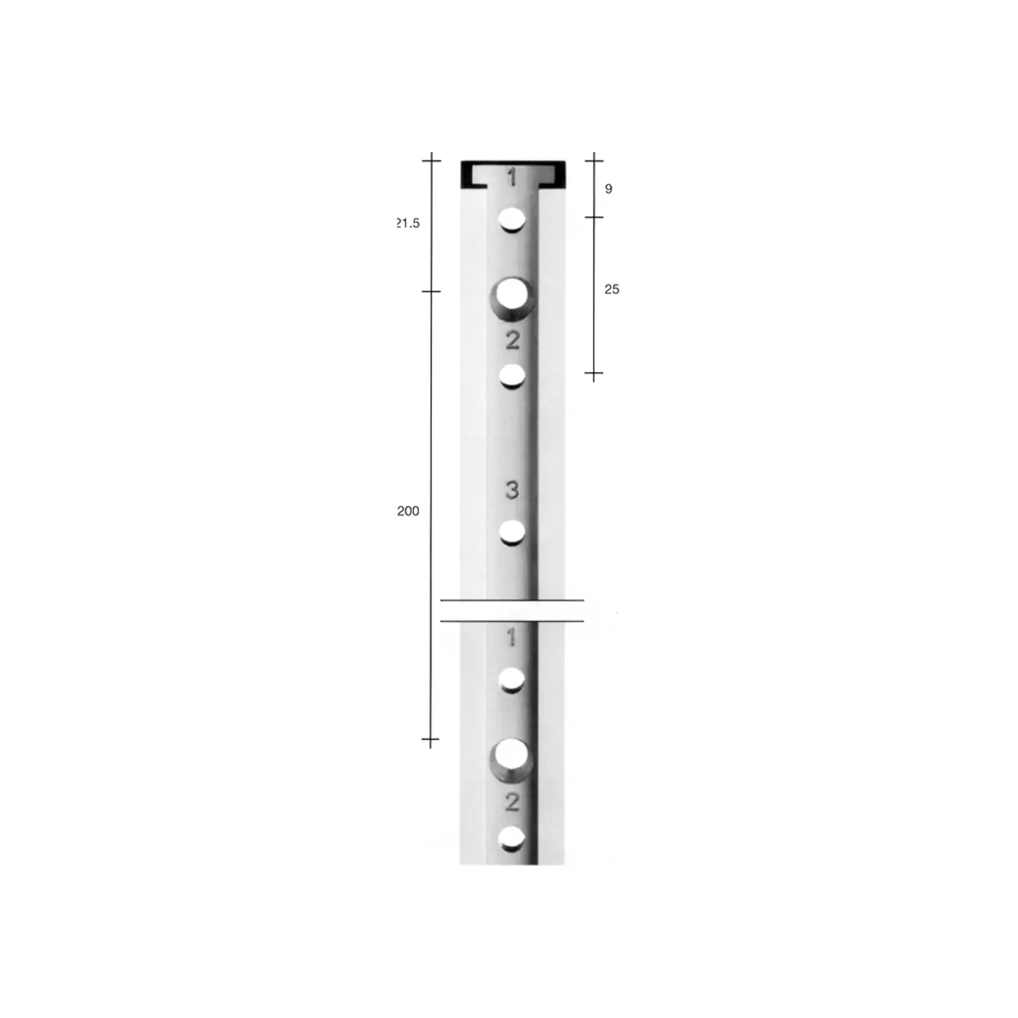 AWESO Stellschiene schwer Aluminium