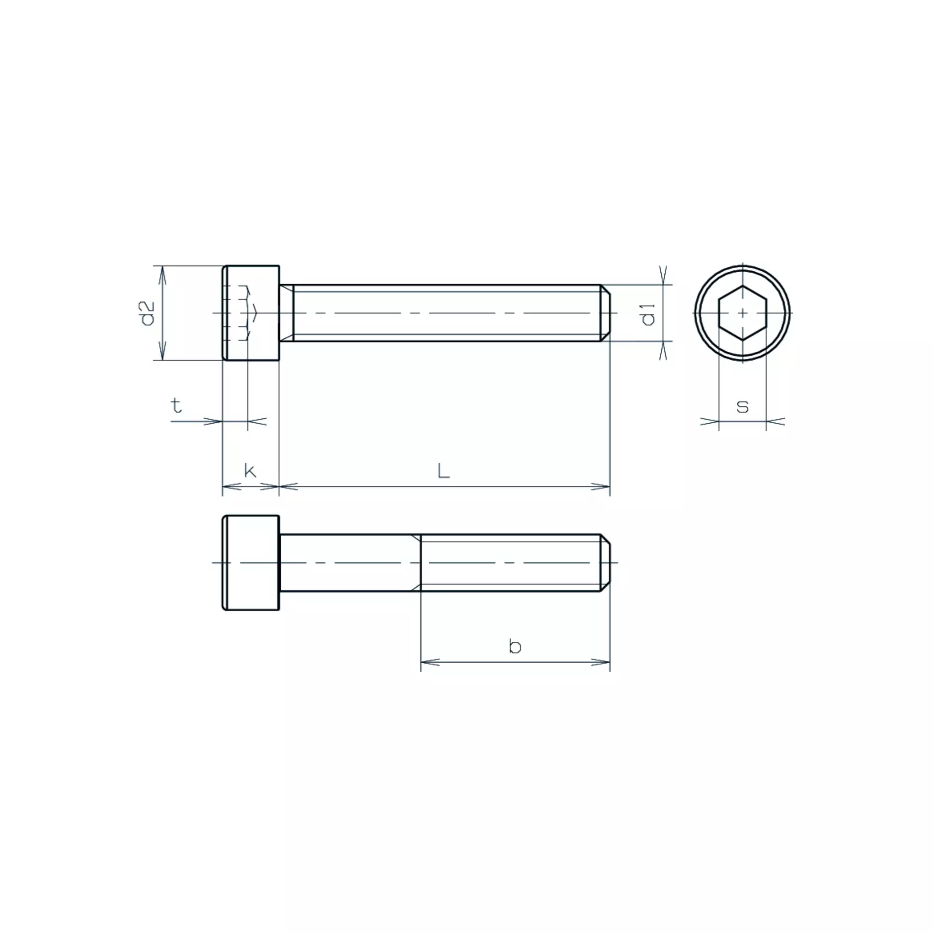 Zylinderschrauben Innensechskant mit Schaft Feingewinde ISO 12474
