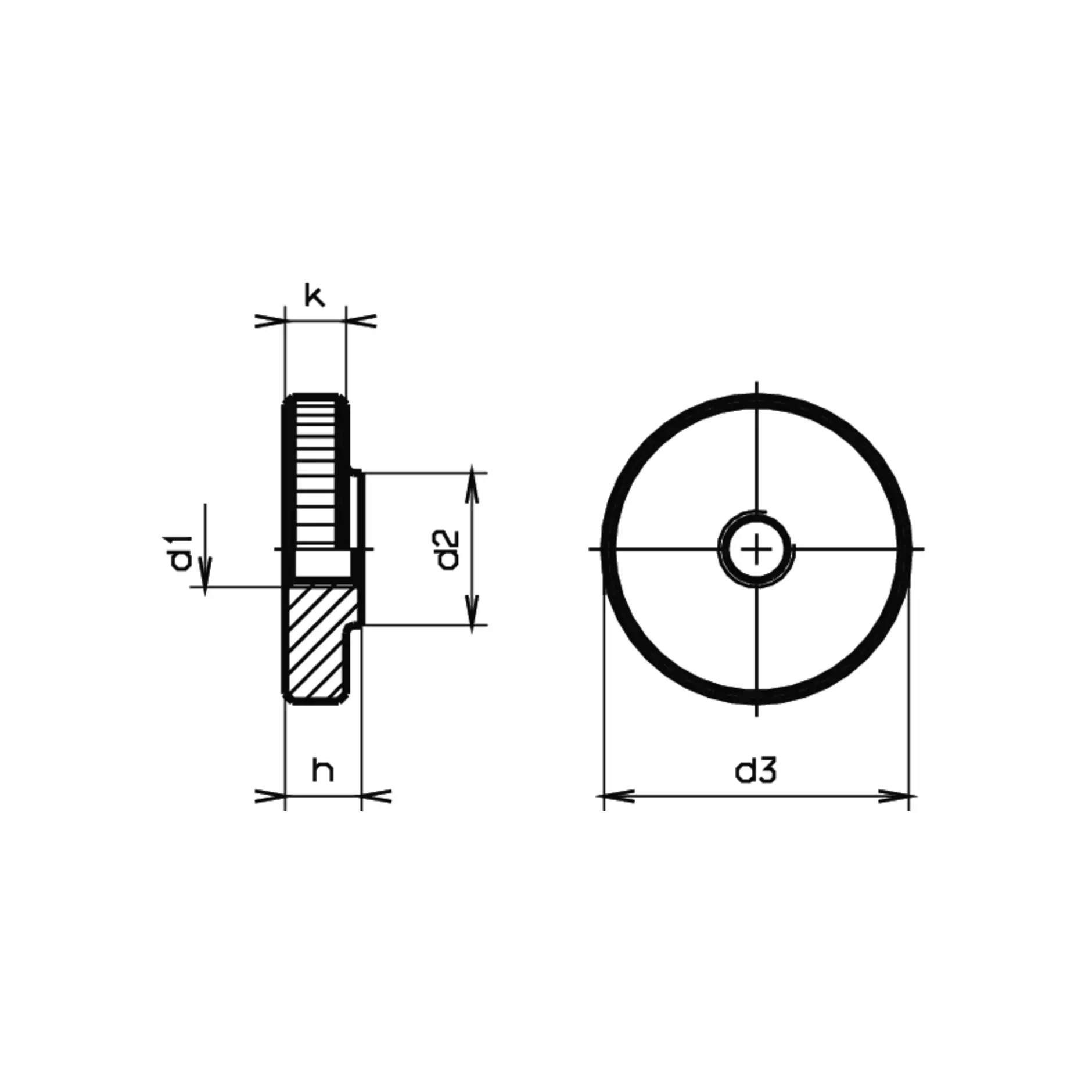 Flache R�ndelmuttern