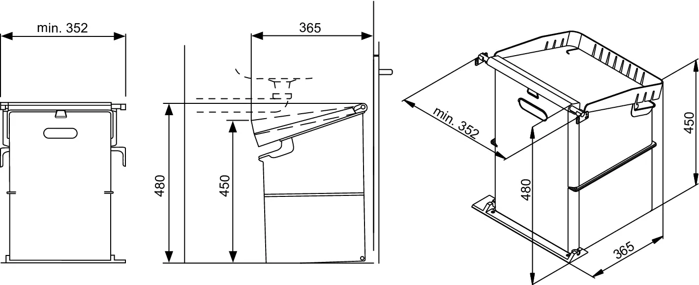 MÜLLEX Abfalltrennsystem Single 35 KB 400-600mm