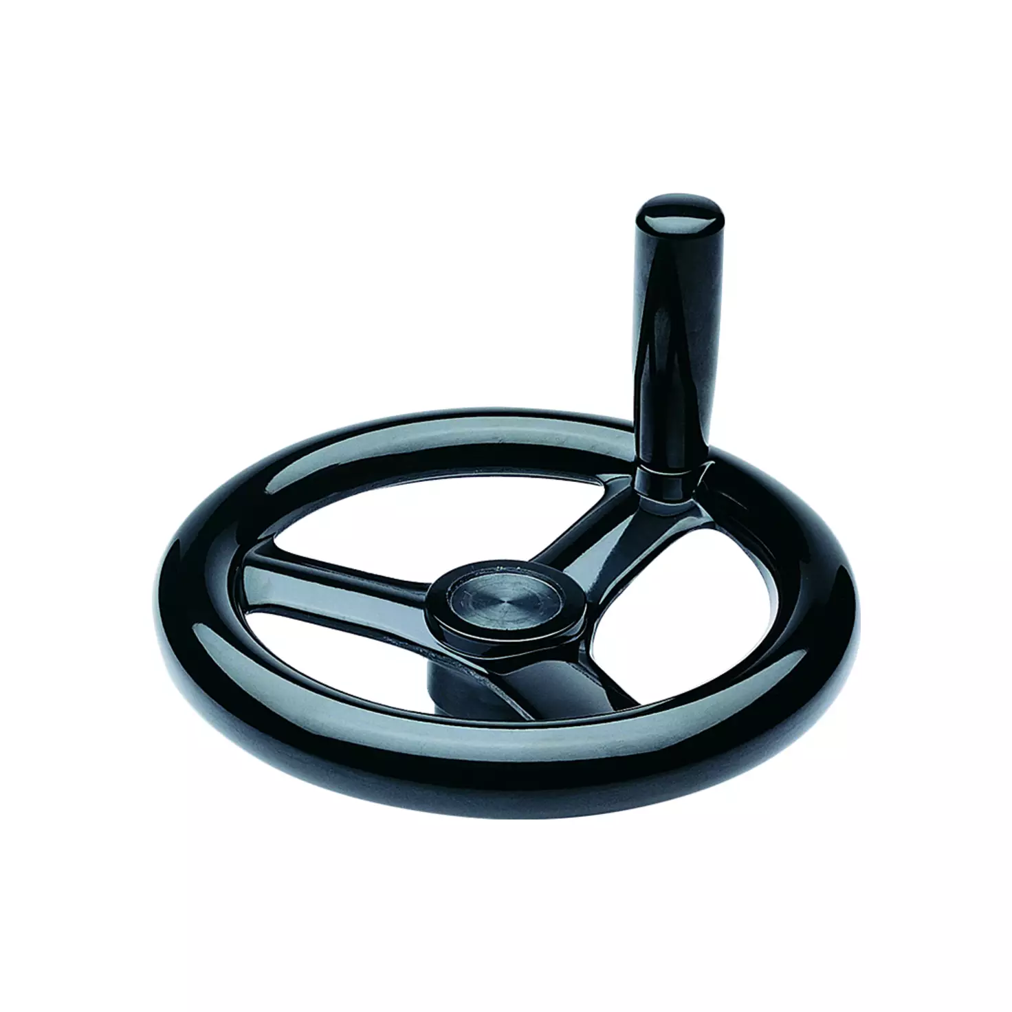 ELESA 3-Speichen-Handrad m. Griff DP sw/St bruni VR.FP+I