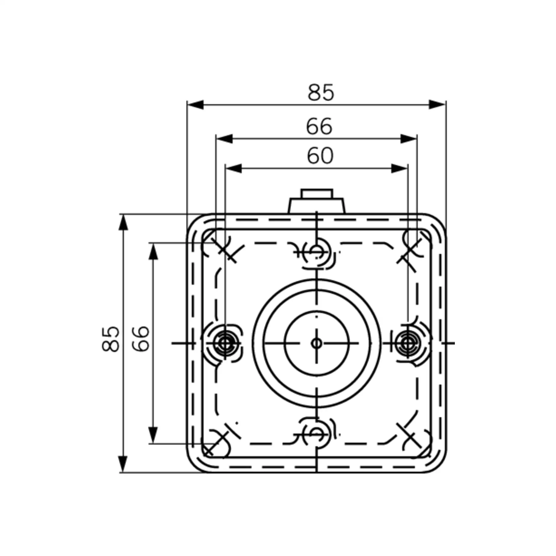 DORMA Haltemagnet EM 500 A weiss 85x85mm 24V AC/DC 500 NM