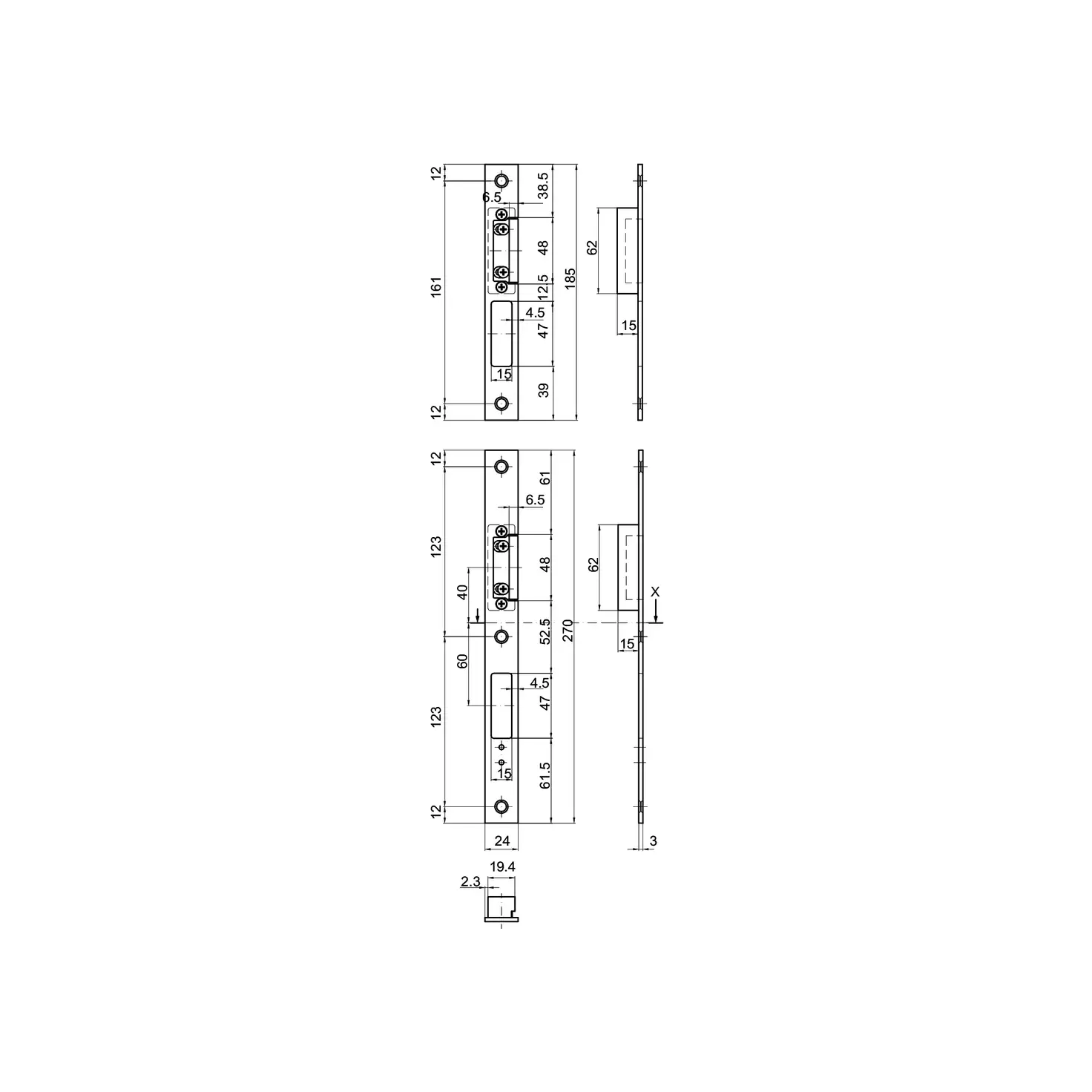 MSL FlipLock VariFlex Gâche plate BV-24421.R6333